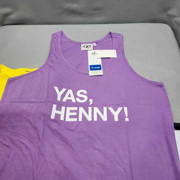 Queer Eye Choose Kindness Yellow Graphic Tee and Yas Henny Tank Purple Sz XL NWT - Picture 4 of 5